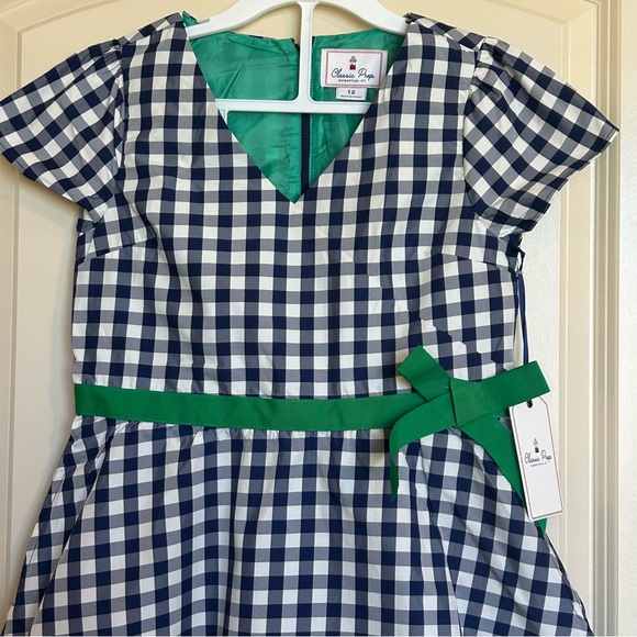 NWT Sz12 Classic Prep Ann Gingham Taffeta Dress - Picture 3 of 10